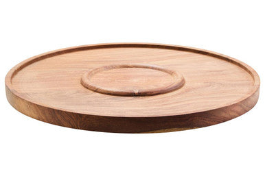 Acacia Wood and White Marble Chip and Dip Platter | Kora