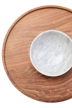 Acacia Wood and White Marble Chip and Dip Platter | Kora