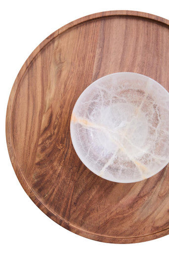 Acacia Wood and Onyx Chip and Dip Platter | Kora