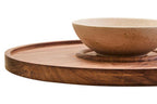 Acacia Wood and Cream Marble Chip and Dip Platter | Kora