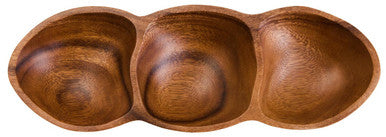 Acacia Wood Three Section Antipasti Dish | Kora
