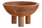 Mango Wood Serving or Fruit Bowl with Footed Base | Kara