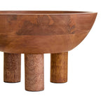 Mango Wood Serving or Fruit Bowl with Footed Base | Kara