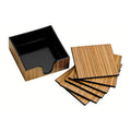 Set of 6 Plastic and Wood Veneer Coasters | Mareel