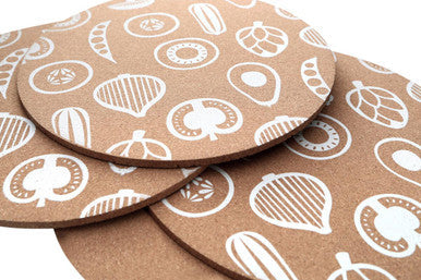 Set of Four Cork Round Placemats | Besa