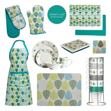 Set of Four Coasters | Green Leaf