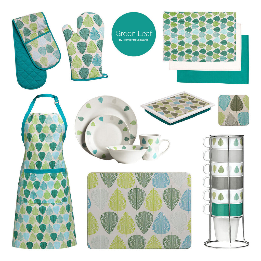 Set of Four Placemats | Green Leaf