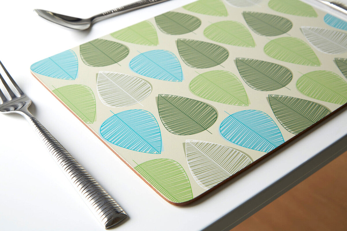 Set of Four Placemats | Green Leaf