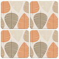 Set of Four Coasters | Orange Leaf