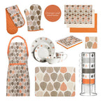 Set of Four Coasters | Orange Leaf