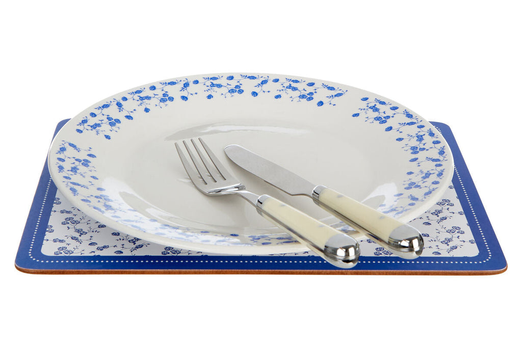 Set of Four Placemats | Blue Rose