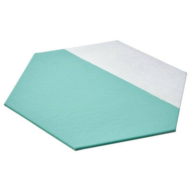 Set of 4 Leather Effect Dipped Jade and Silver Hexagon Placements | Geome