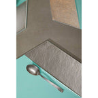 Set of 4 Leather Effect Dipped Jade and Silver Hexagon Placements | Geome