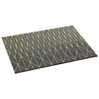 Set of 4 Leather Effect Black and Gold Prism Placemats | Geome