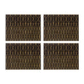 Set of 4 Leather Effect Black and Gold Prism Placemats | Geome