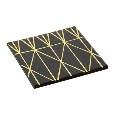 Set of 4 Prism Black and Gold Coasters | Geome