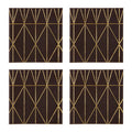 Set of 4 Prism Black and Gold Coasters | Geome