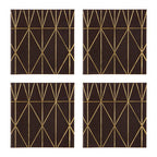 Set of 4 Prism Black and Gold Coasters | Geome