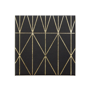 Set of 4 Prism Black and Gold Coasters | Geome