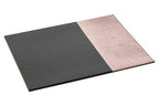 Set of 4 Leather Effect Black and Rose Gold Placemats | Geome