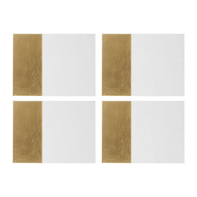 Set of 4 White and Gold Placemats | Geome