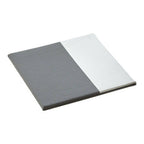 Set of 4 Leather Effect Grey and Silver Coasters | Geome