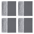 Set of 4 Leather Effect Grey and Silver Coasters | Geome