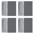 Set of 4 Leather Effect Grey and Silver Coasters | Geome