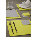 Reversible Grey and Green Placemat and Coaster Set of 4 | Geome