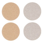 Set of 4 Reversible Gold and Silver Glitter Coasters | Geome