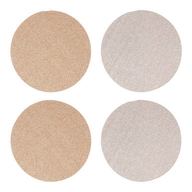 Set of 4 Reversible Gold and Silver Glitter Placemats | Geome