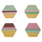Set of 4 Miami Striped Gold Foil Coasters | Mimo