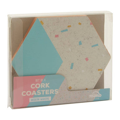 Set of 4 Hexagonal Cork Coasters | Mimo