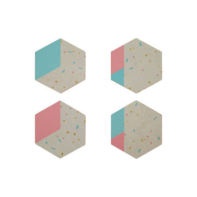 Set of 4 Hexagonal Cork Coasters | Mimo