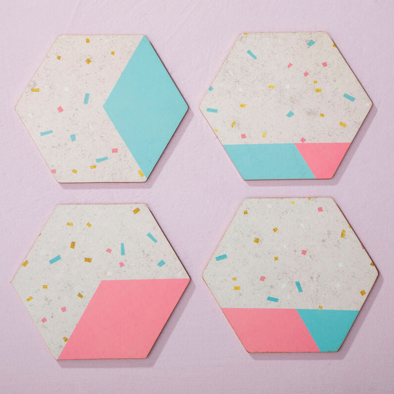 Set of 4 Hexagonal Cork Coasters | Mimo