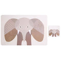 Set of 2 Elephant Placemat and Coaster | Effy