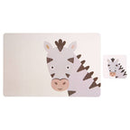 Set of 2 Zebra Placemat and Coaster | Effy