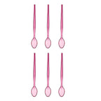 Set of Six Pink Plastic Sundae Spoons | Summer