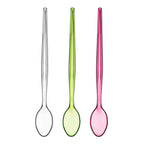 Set of Six Pink Plastic Sundae Spoons | Summer