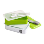 Green and White Stackable  Lunch Box | Grub Tub