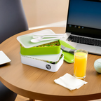 Green and White Stackable  Lunch Box | Grub Tub
