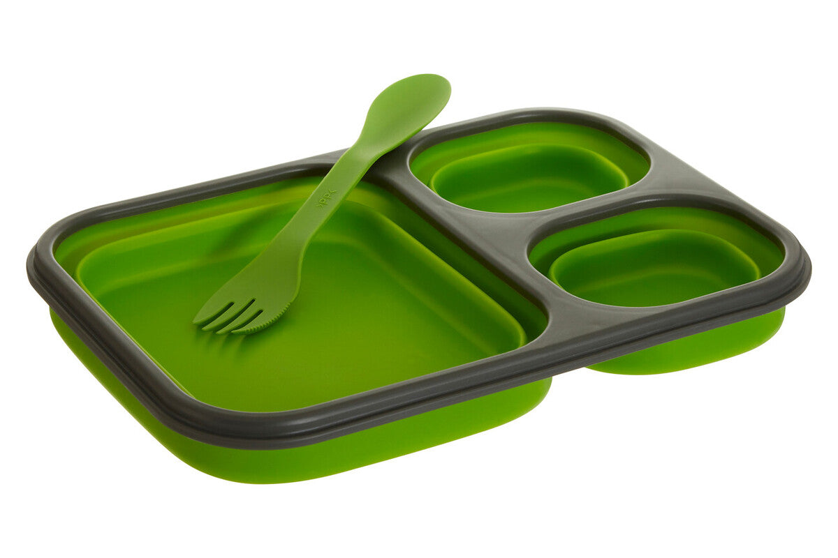 Green Collapsible Lunch Box with Spork | Grub Tub