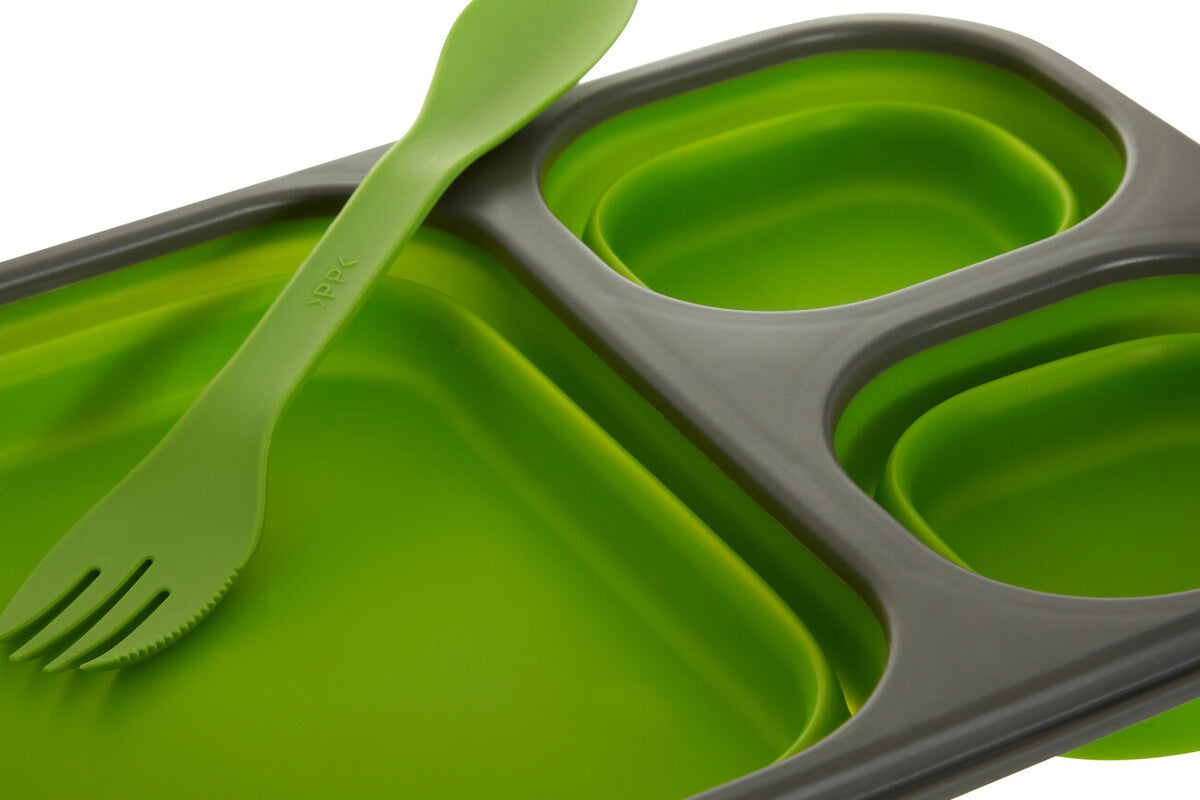 Green Collapsible Lunch Box with Spork | Grub Tub