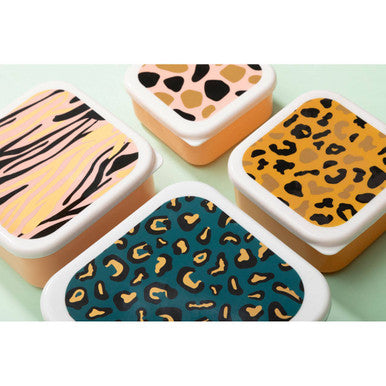 Set of 4 Animal Print Lunch Boxes | Mimo