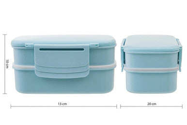 Light Blue Lunch Box with Cutlery | Grub Tub