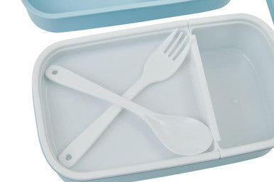 Light Blue Lunch Box with Cutlery | Grub Tub