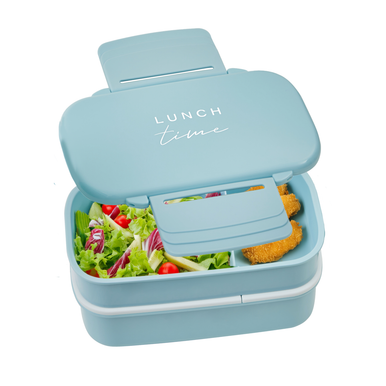Light Blue Lunch Box with Cutlery | Grub Tub