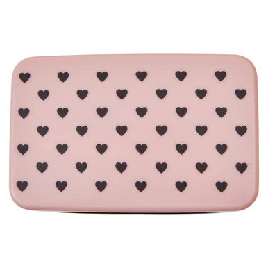 Light Pink Hearts Lunch Box with Cutlery | Grub Tub
