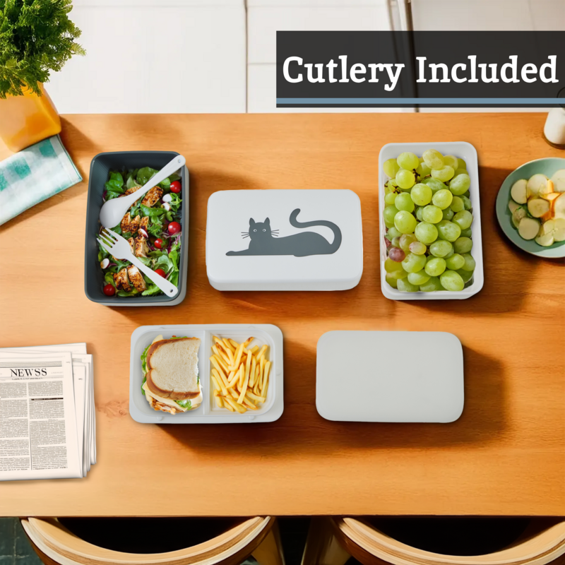 Cat Lunch Box with Cutlery | Grub Tub