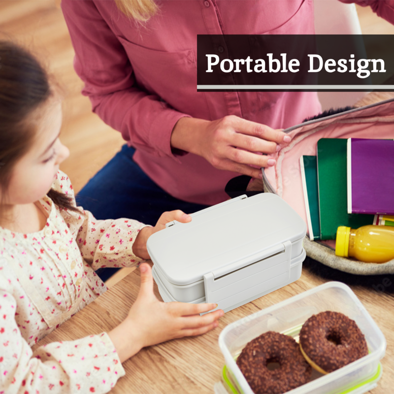 Grey Lunch Box with Cutlery | Grub Tub
